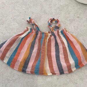 Pink Chicken Colorful Striped Baby Dress